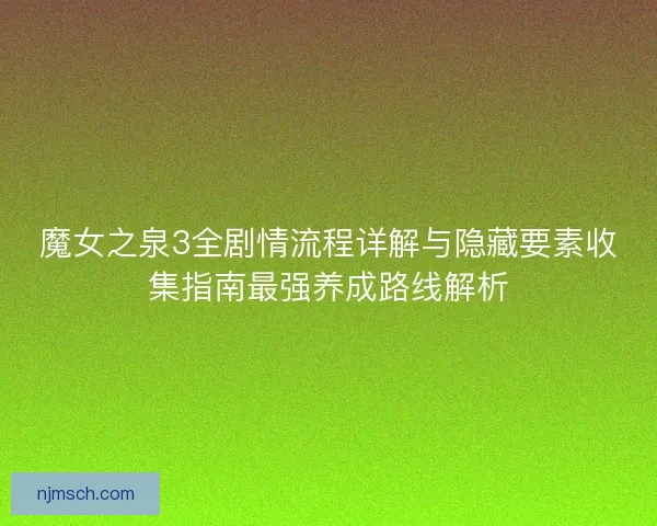 魔女之泉3全剧情流程详解与隐藏要素收集指南最强养成路线解析