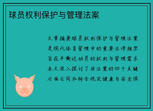 球员权利保护与管理法案